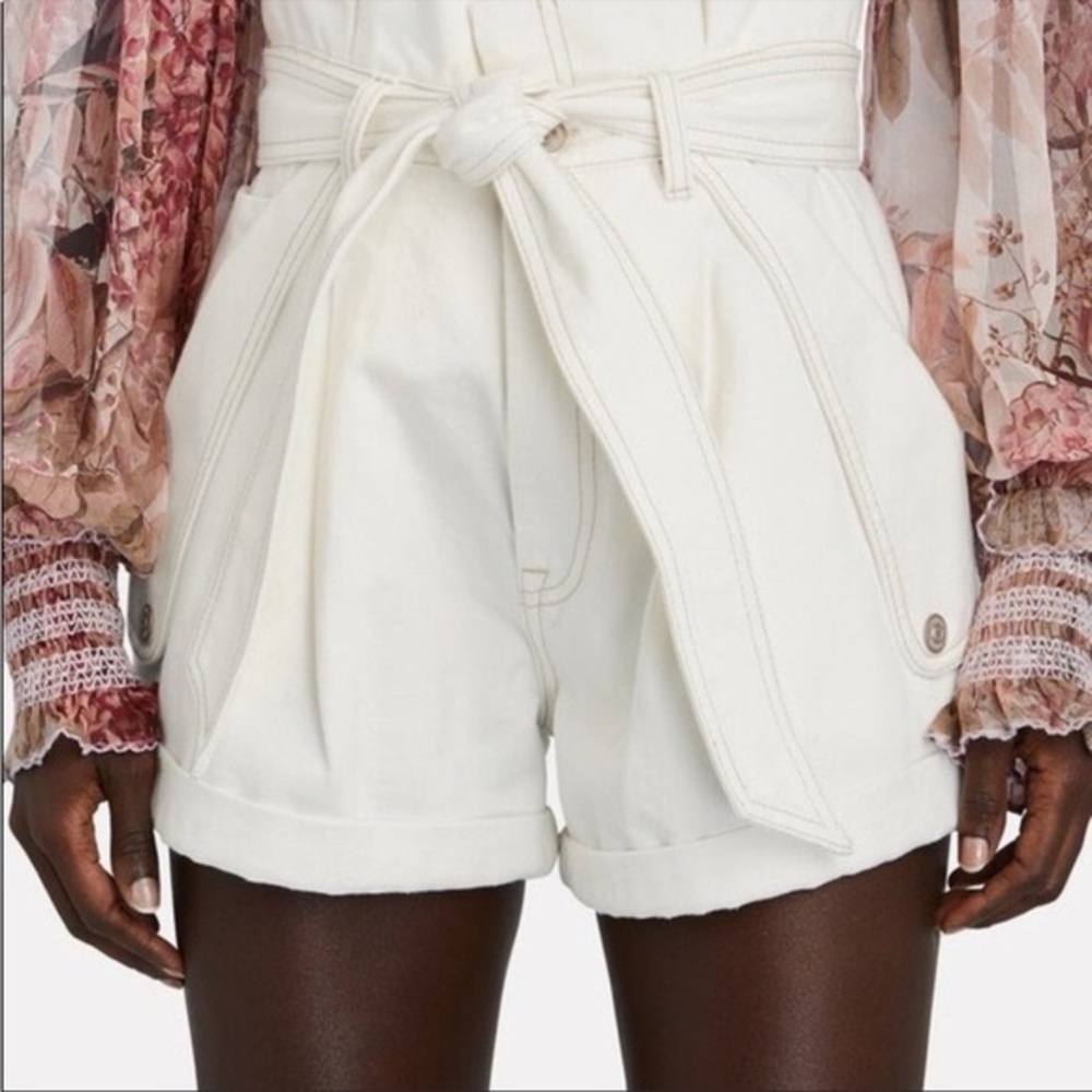 Zimmermann Denim High Waist Short